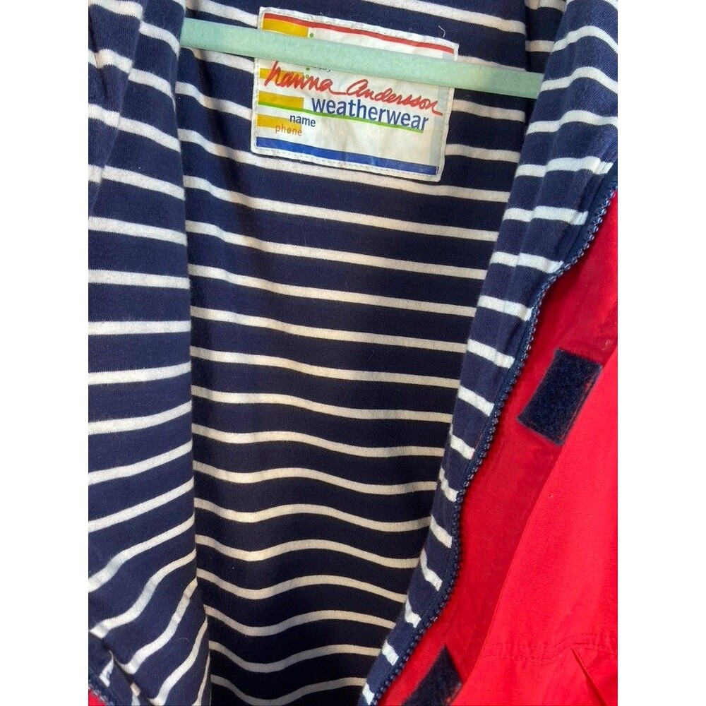 HANNA ANDERSON GIRLS RED SIZE 160 14 - 16 HOODED SPRING JACKET REFLECTIVE SLEEVE - Picture 5 of 6